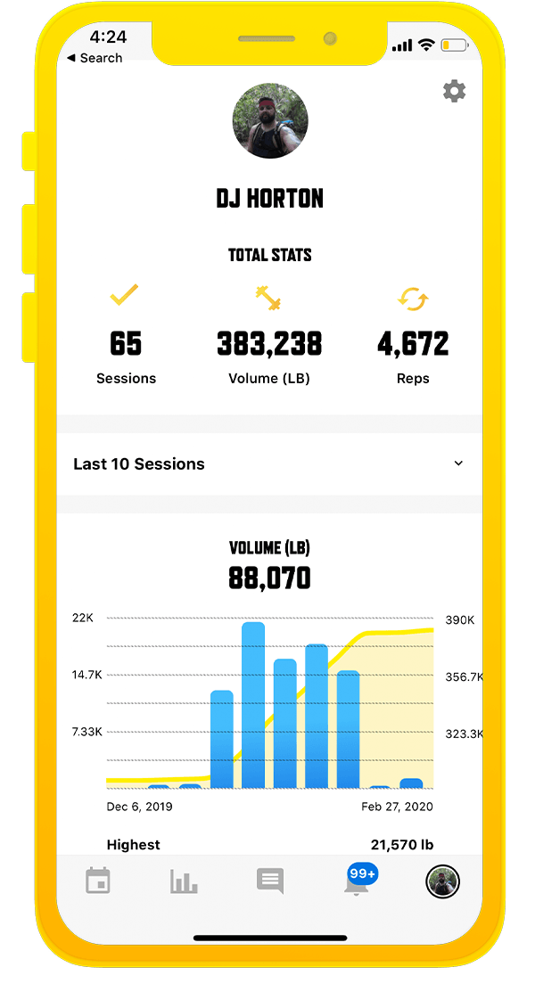 TrainHeroic stats screen